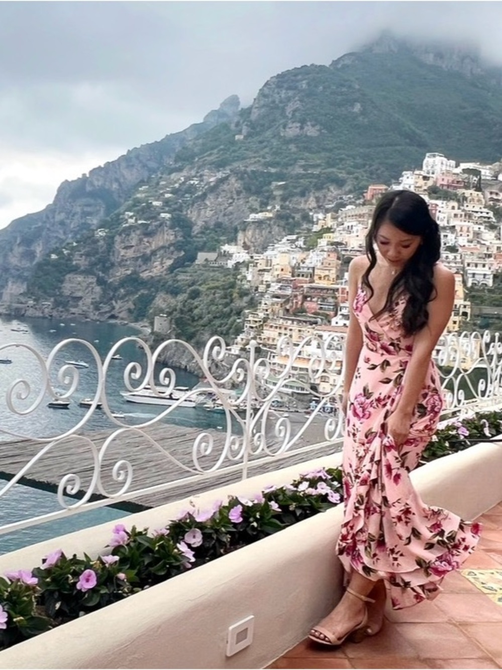 Lulu's Pink Floral Maxi Dress